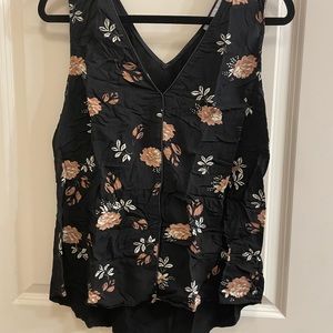 Black V neck tank top